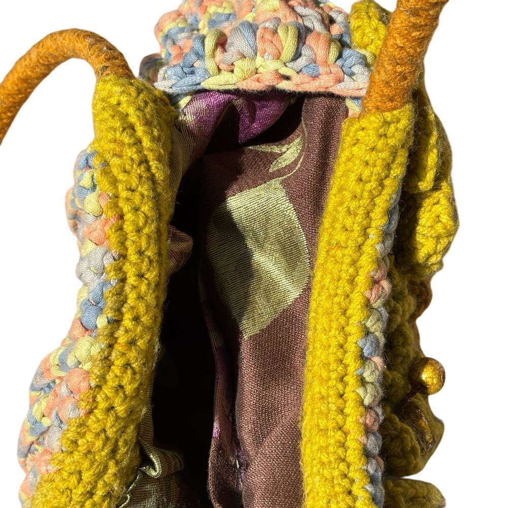 Brown & Blue Crochet Bag - Picture 5 of 7